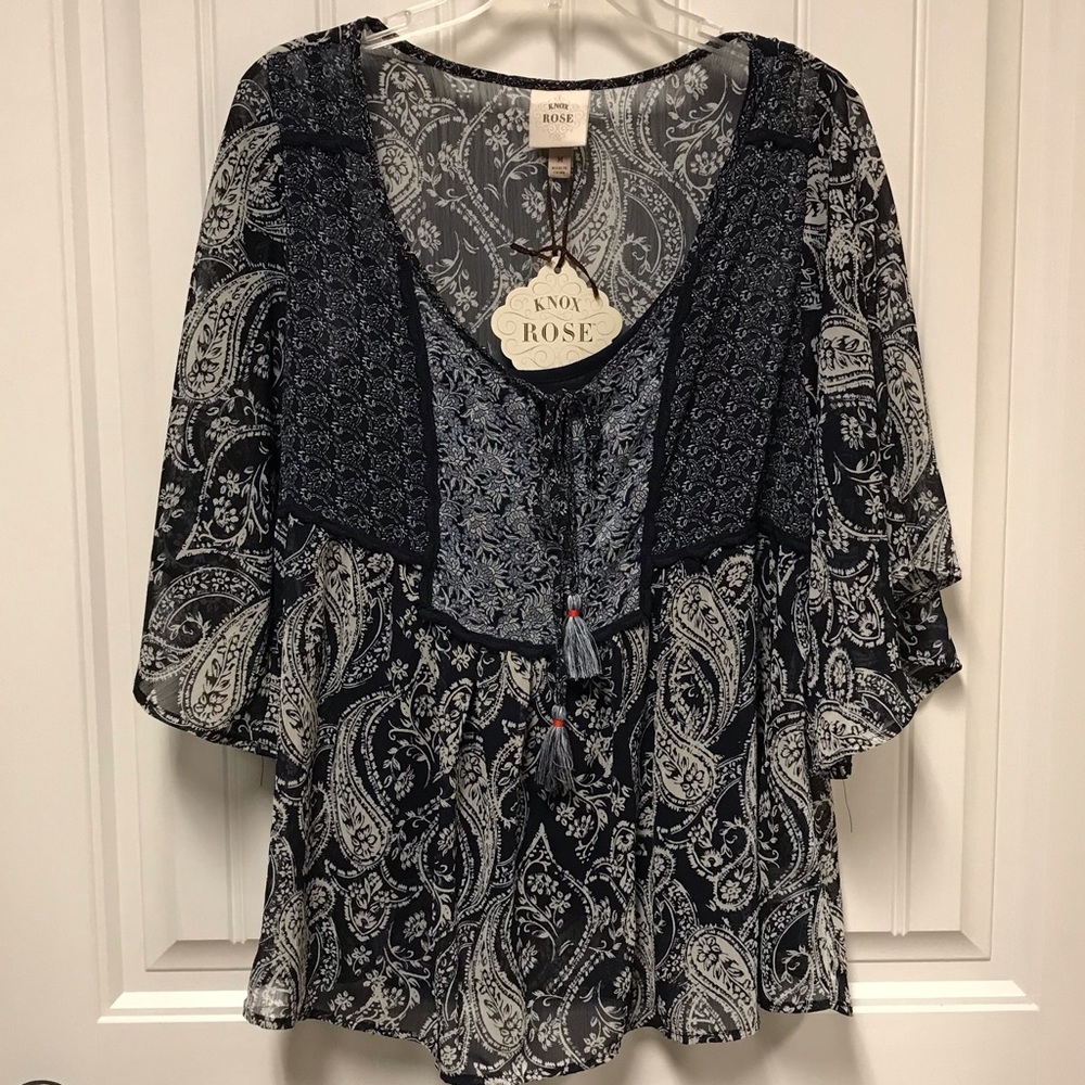 New, Knox Rose, navy top